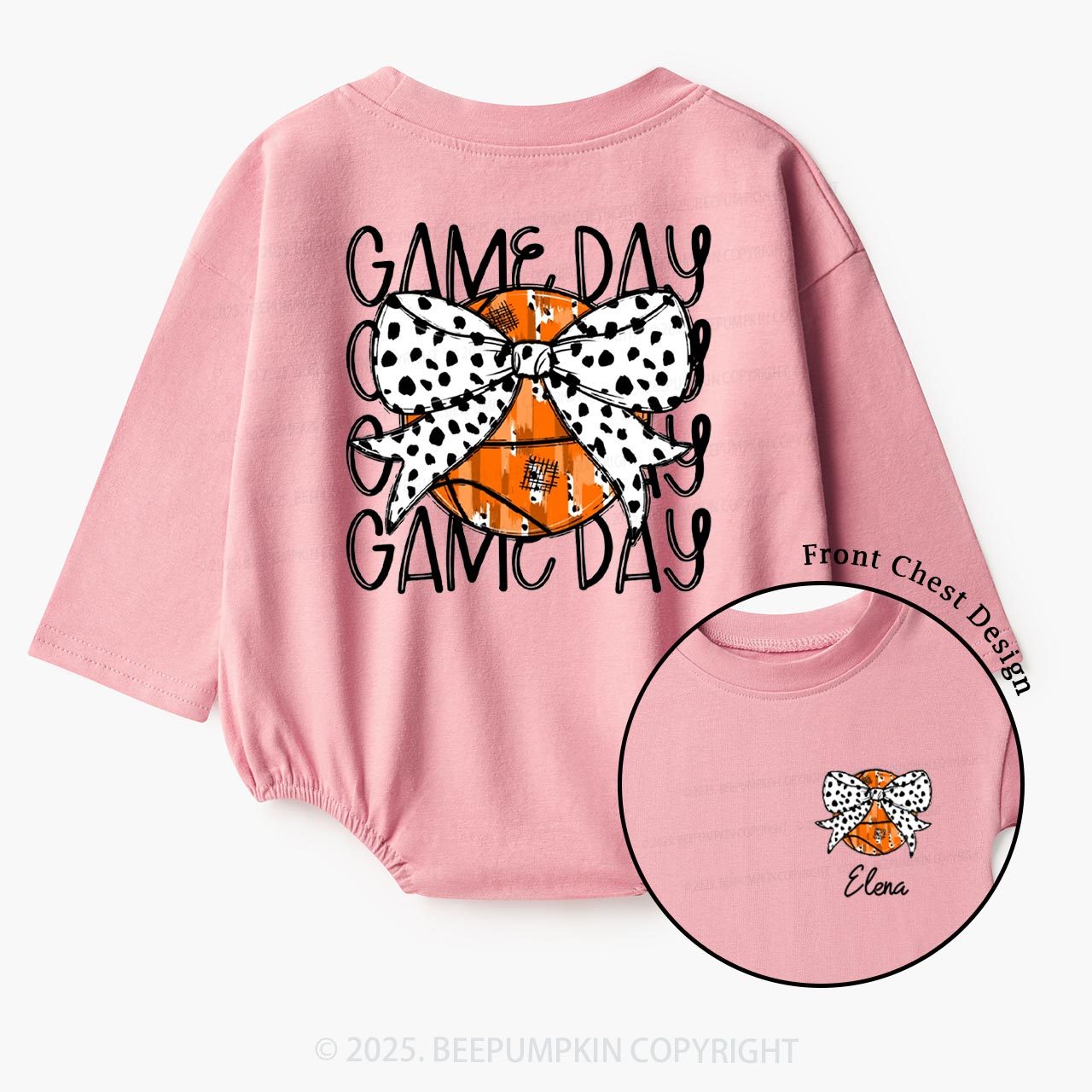 Personalized Game Day Baby Bubble Romper Beepumpkin