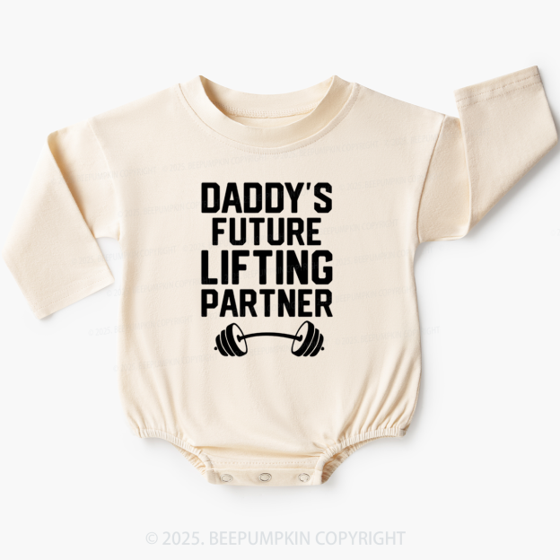 Daddy’s Future Lifting Partner Baby Bubble Romper Beepumpkin