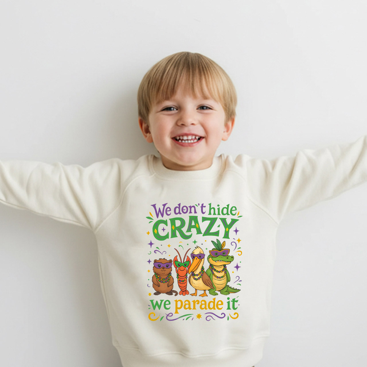 We Parade It Kids Mardi Gras Kid's Sweatshirt