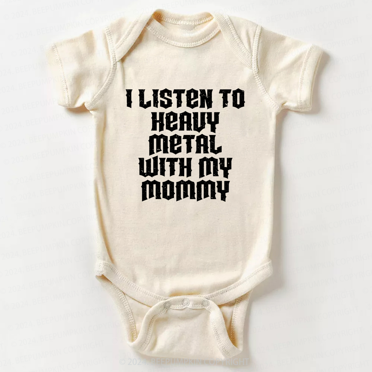 I Listen To Heavy Metal With My Mommy Bodysuit For Baby 7