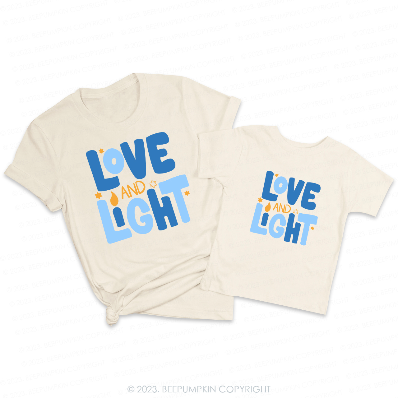 Love and Light  For Hanukkah Family T-Shirts Beepumpkin