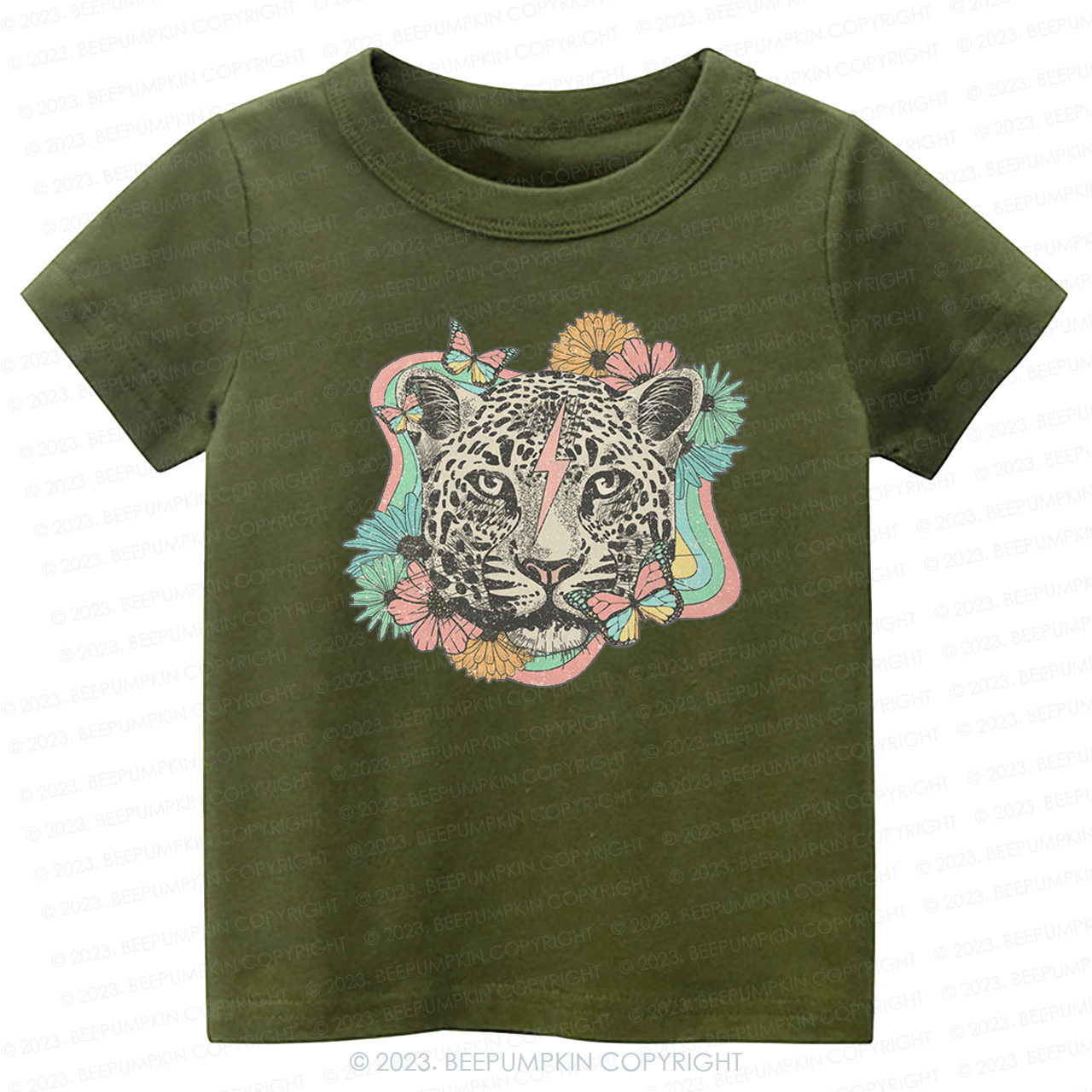 Wild Flower Animal Leopard -Toddler Tees