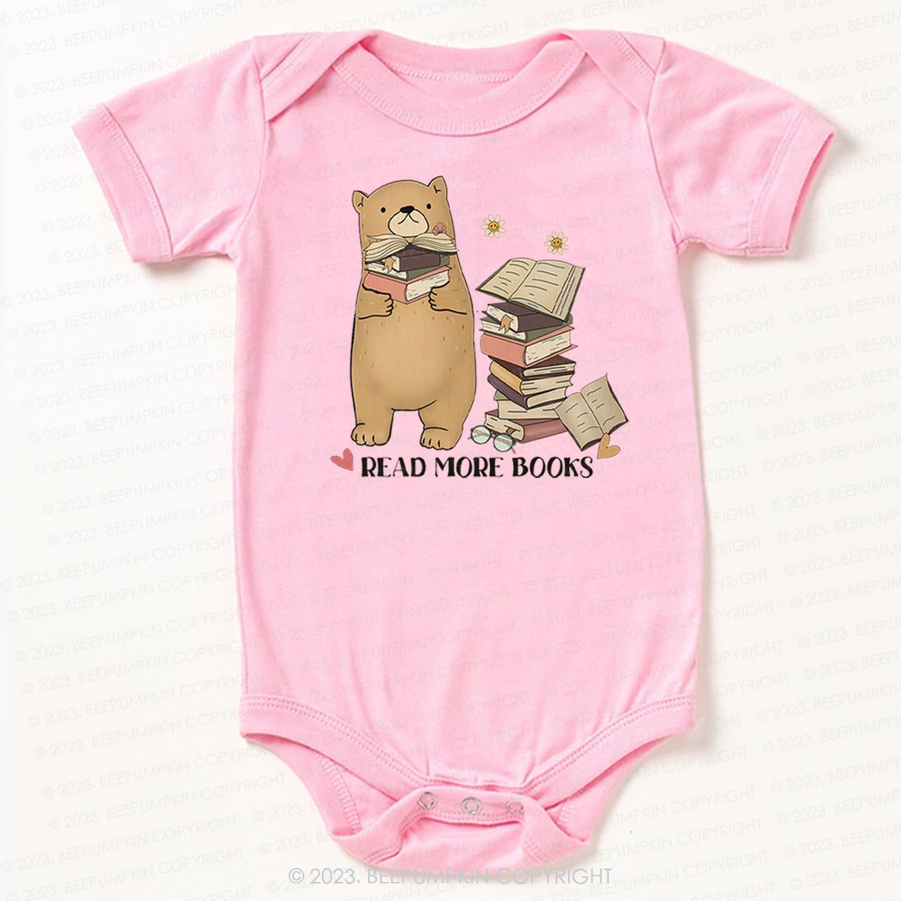 Book Lover Teddy Bear Retro Bodysuit For Baby