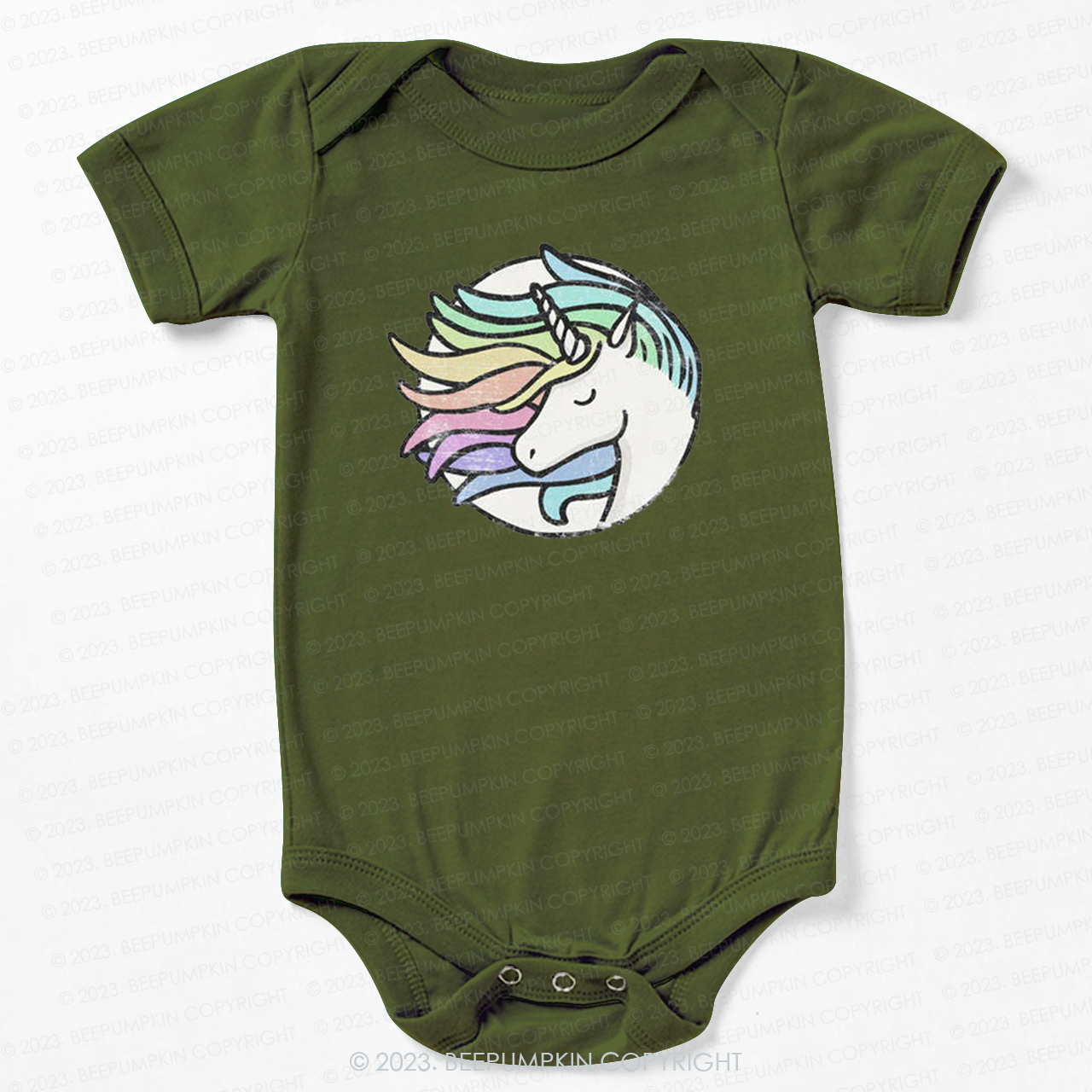 Rainbow Girls Unicorn Bodysuit For Baby