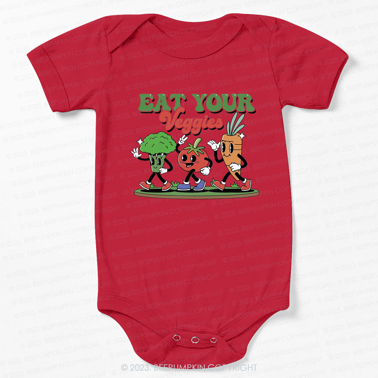 Retro Boho Eat Your Veggies Bodysuit For Baby