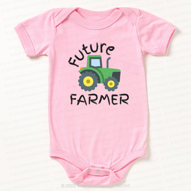Future Farmer Cute Tractor Bodysuit For Baby