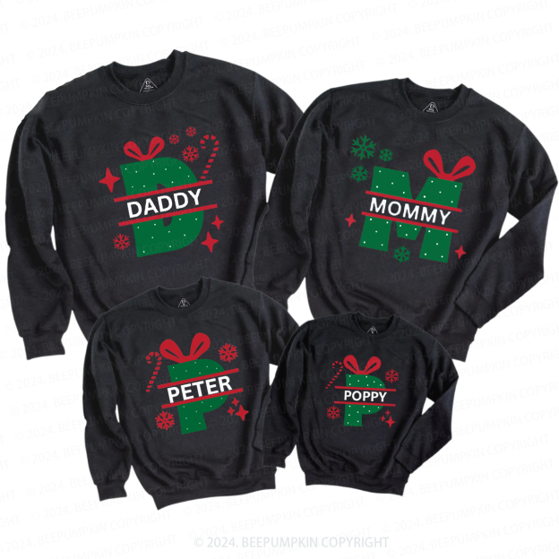 Personalized Candy Group Christmas Name Family Christmas Sweatshirt
