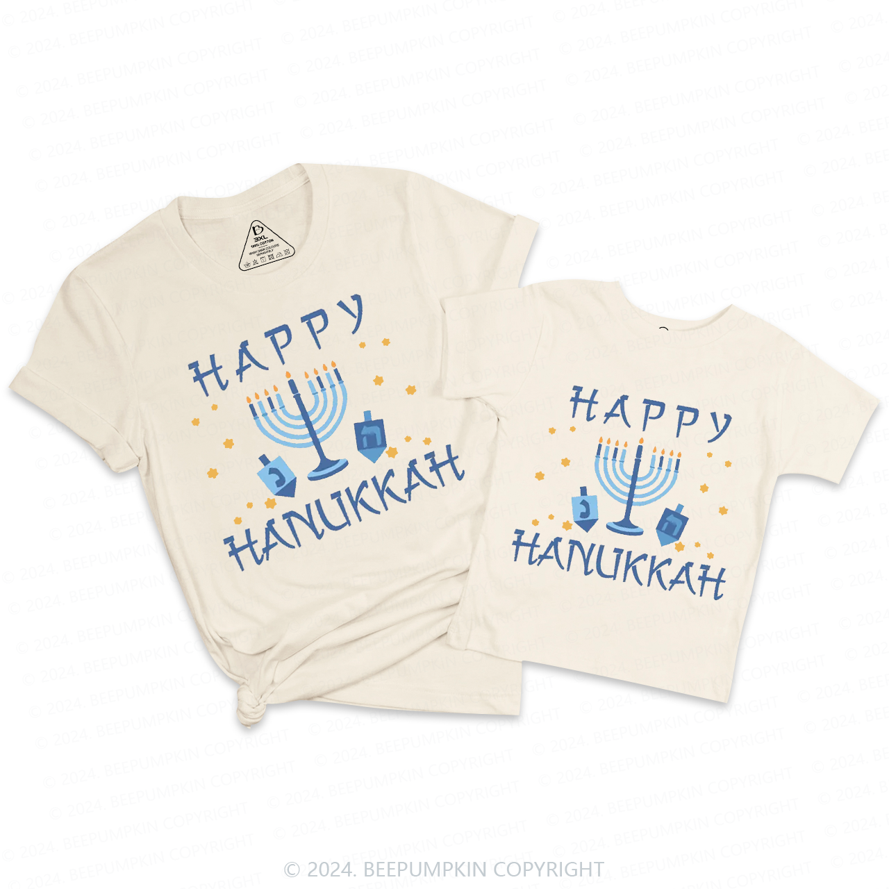 Happy Hanukkah Warmth by Candlelight Family T-Shirts Beepumpkin