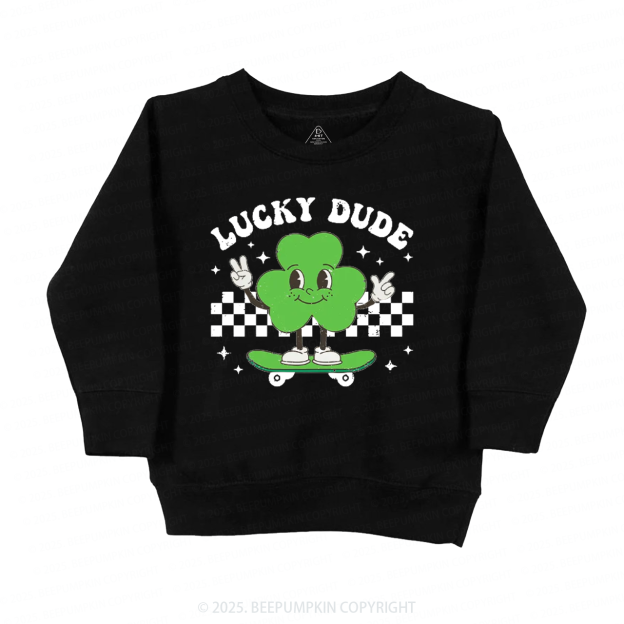 Skating Clover Lucky Dude Kids Sweatshirt