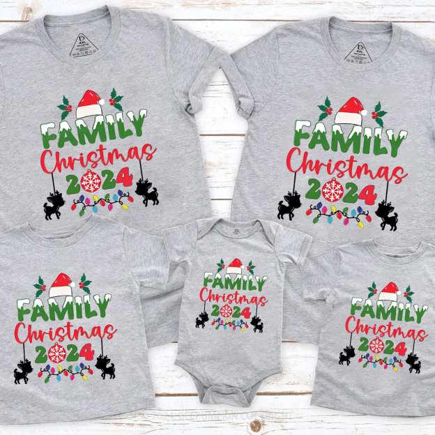 Family Christmas Cute Deer Family Matching Shirts