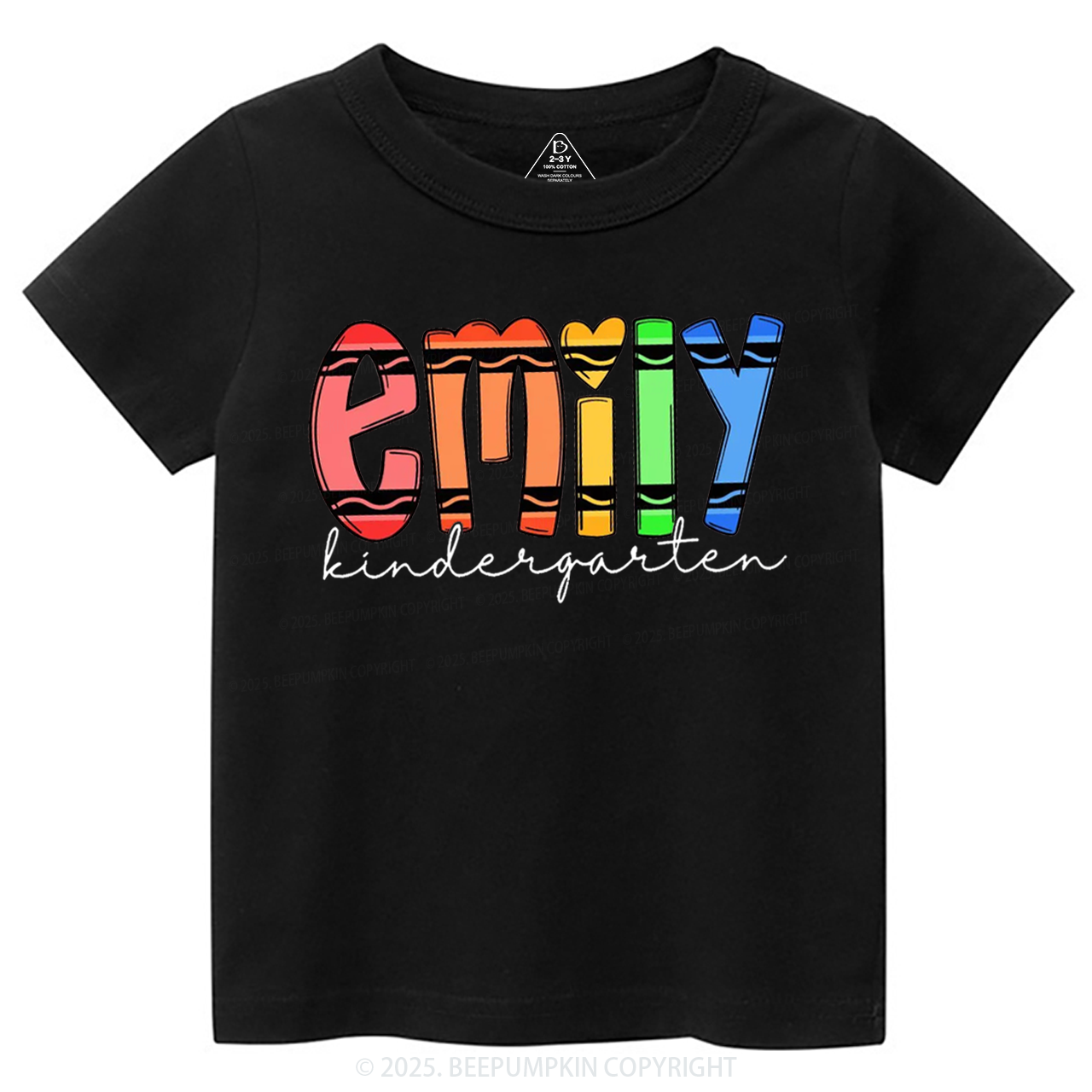 Personalized Colored Crayon Name Toddler&Kid's Tees Beepumpkin