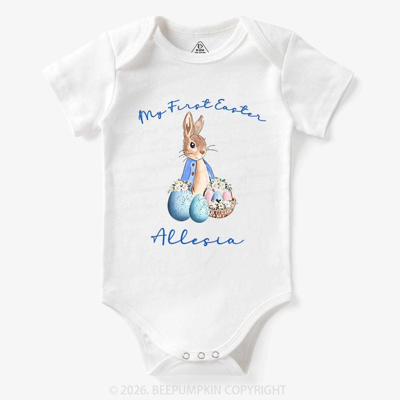 Personalized Hop Into My First Easter Baby Bodysuit