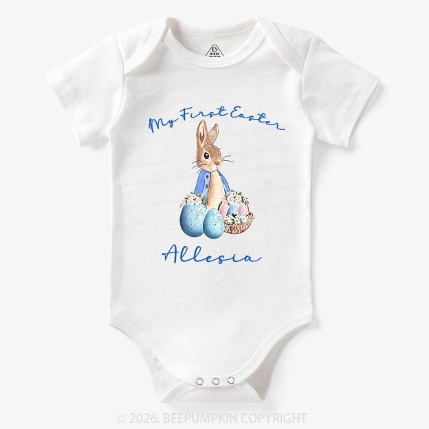 Personalized Hop Into My First Easter Baby Bodysuit