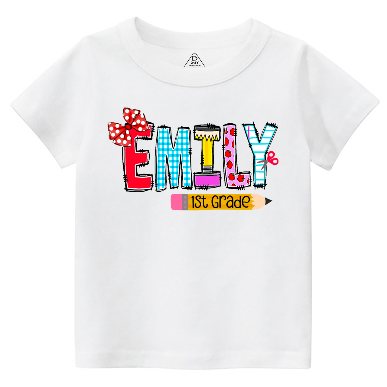 Personalized Name First Day Of School Toddler&Kid's Tees Beepumpkin 