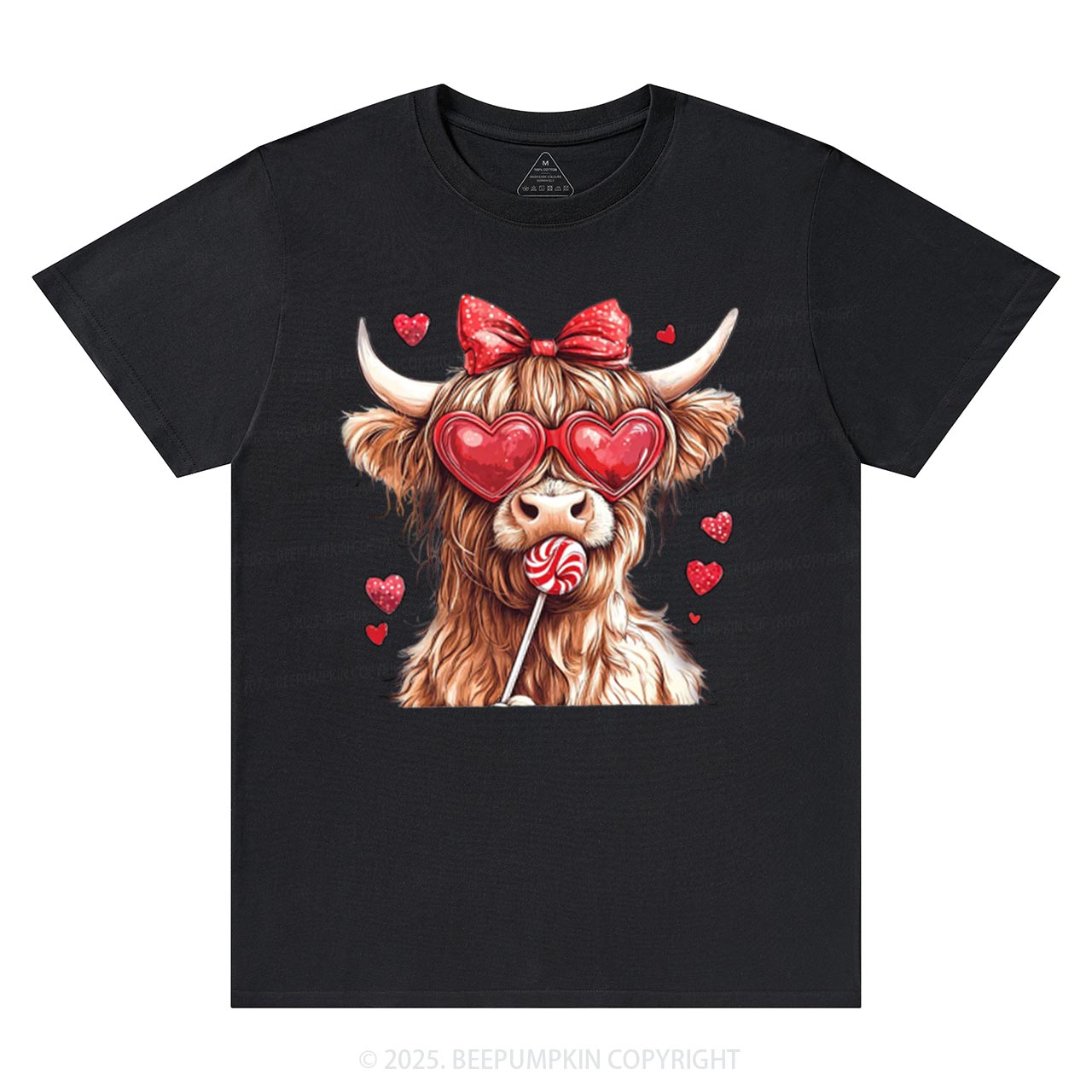 Highland Cow Valentine's Day T-Shirts Beepumpkin