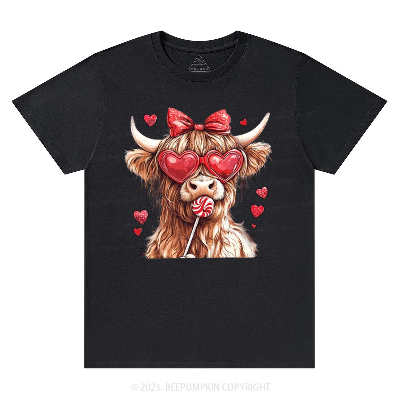 Highland Cow Valentine's Day T-Shirts Beepumpkin