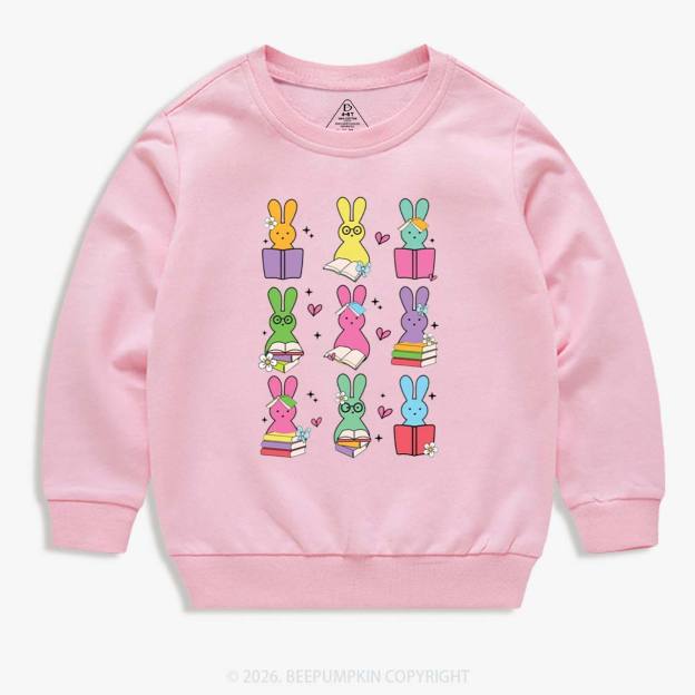 Book Lover Easter Bunnies Kid's Sweatshirt