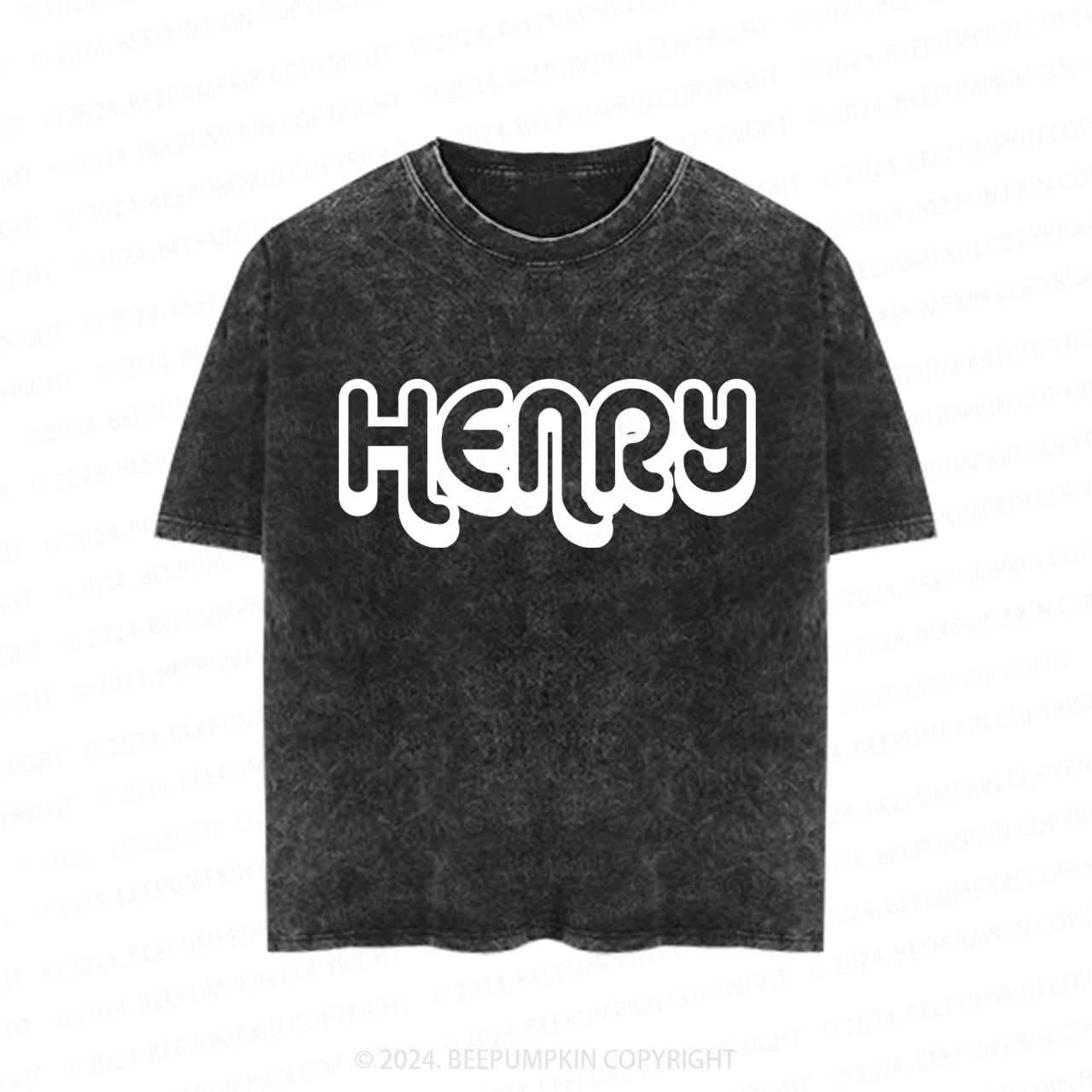 Retro Custom Name Toddler&Kids Washed Tees         