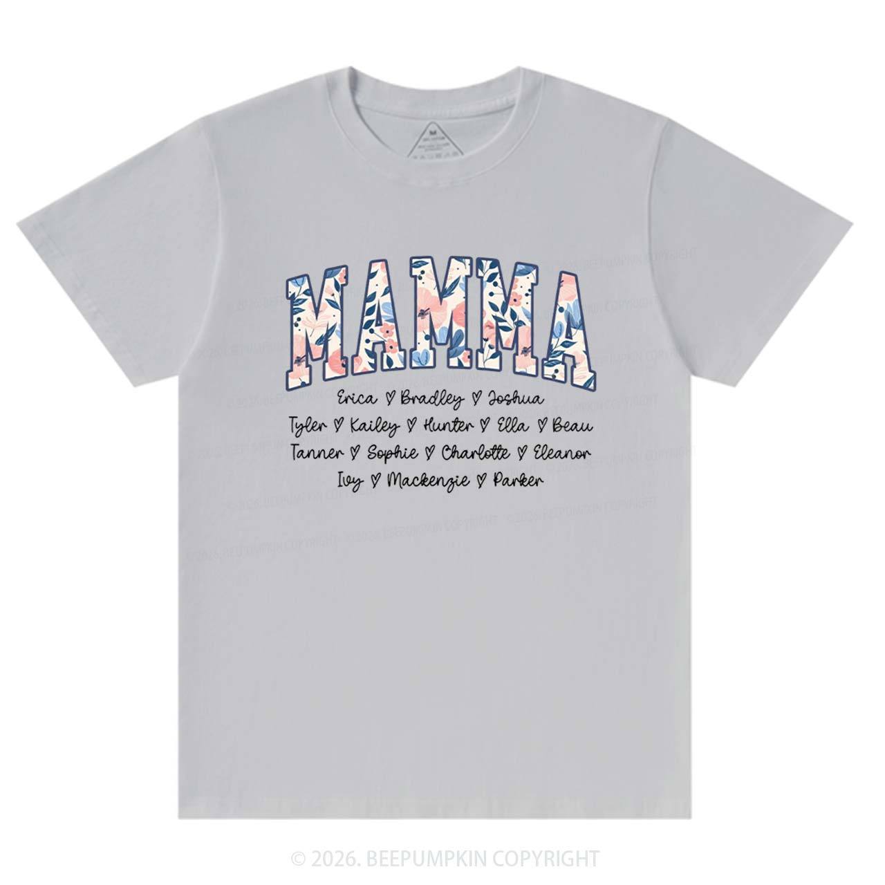 Personalized Floral with Names Mother's Day T-Shirts