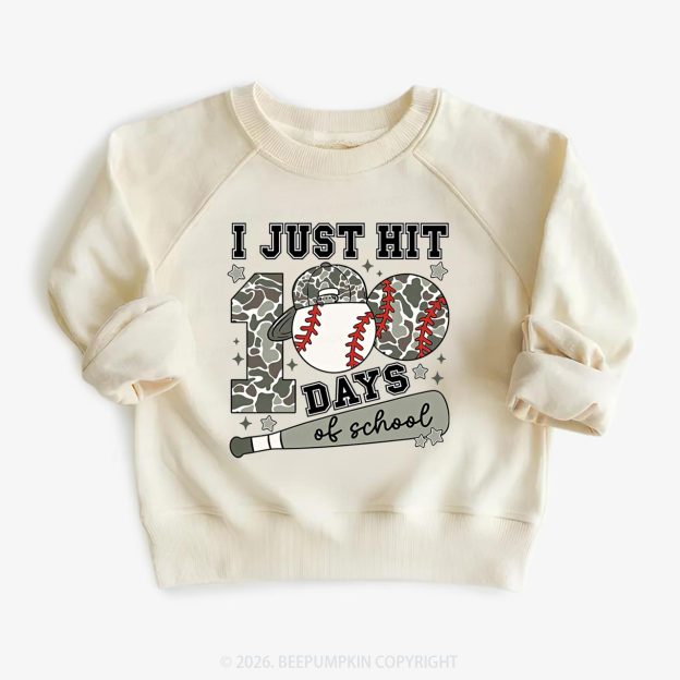I Just Hit 100 Days Baseball School Toddler&Kid's Sweatshirt