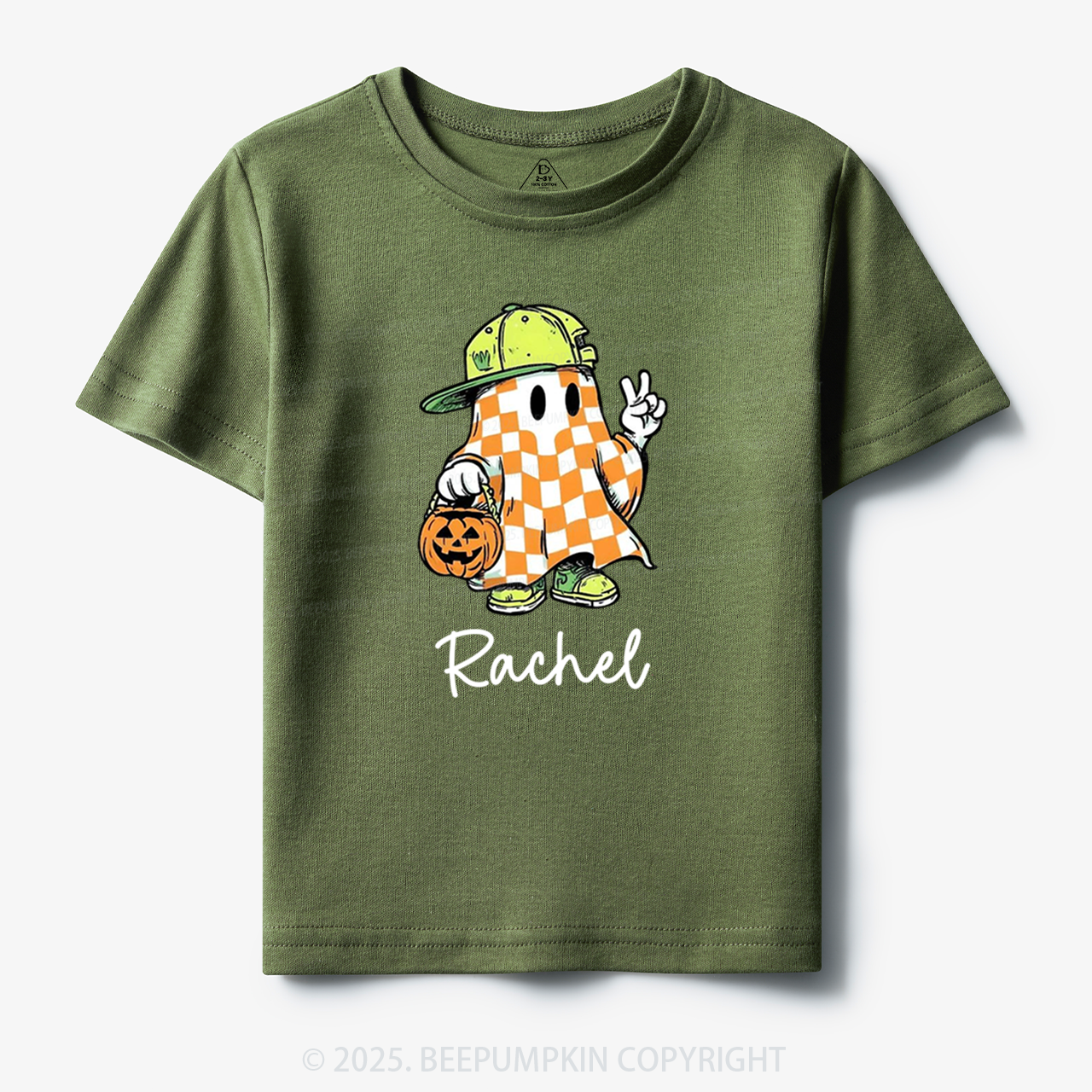 Personalized Name Spooky Dude Pumpkin Ghost Toddler&Kid's Tees Beepumpkin