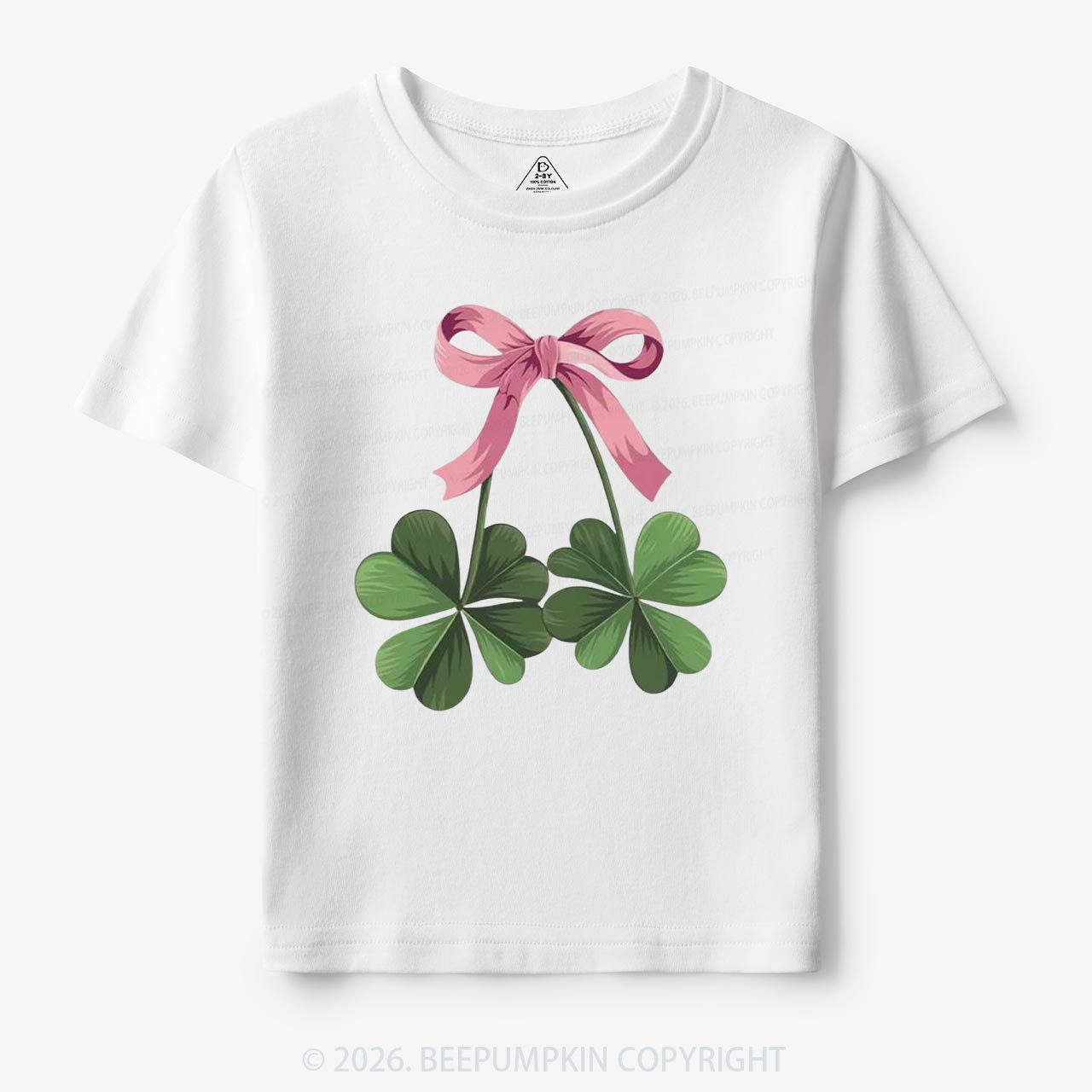 Lucky Shamrock Bow St Patrick's Day Toddler&Kid's Tees Beepumpkin