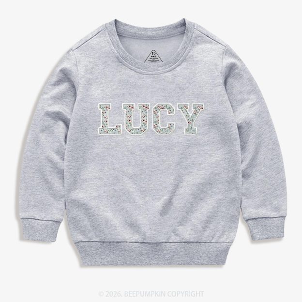 Personalized Vintage Blue Rose Applique Toddler&Kid's Sweatshirt