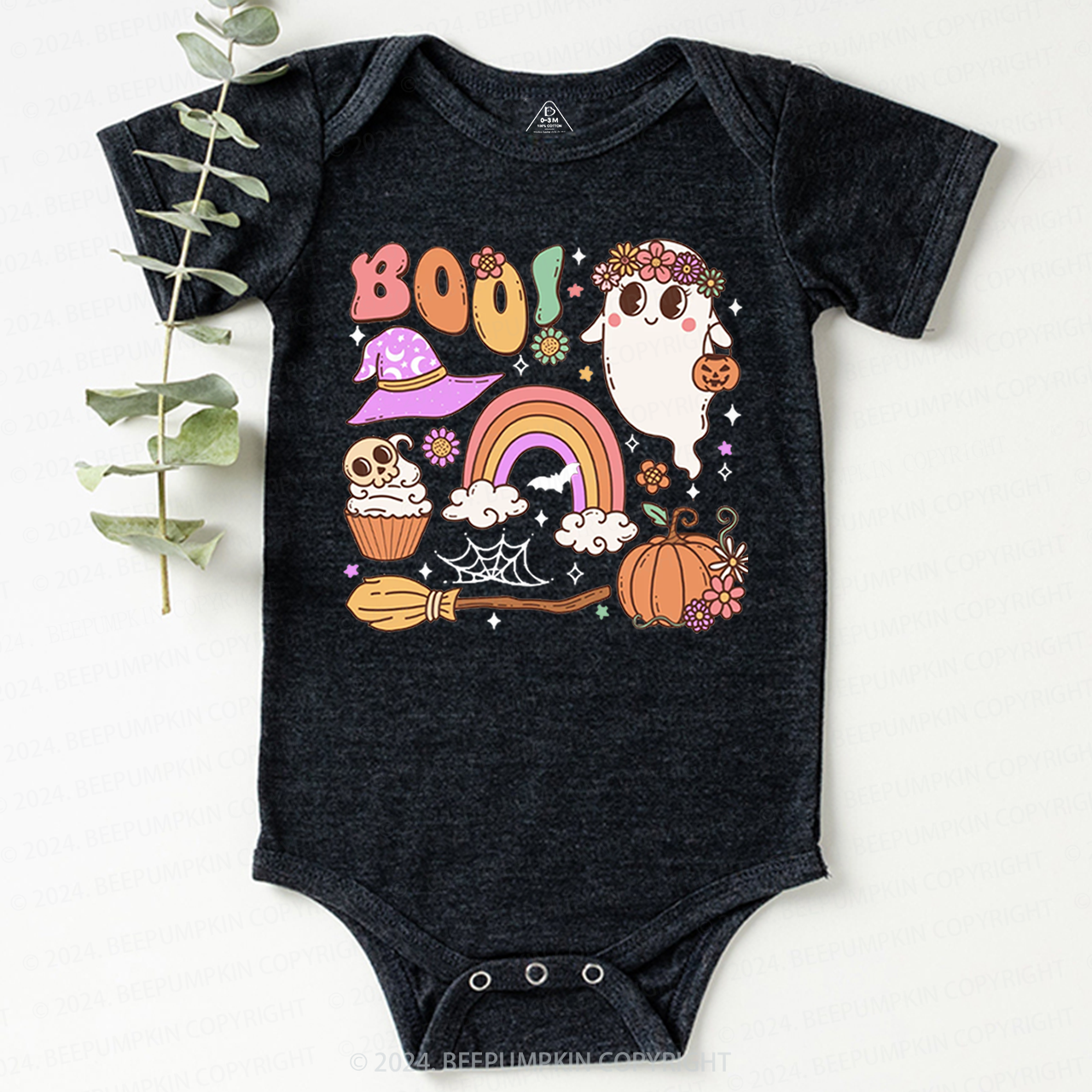 Retro Halloween Ghost Boo Baby Bodysuits 