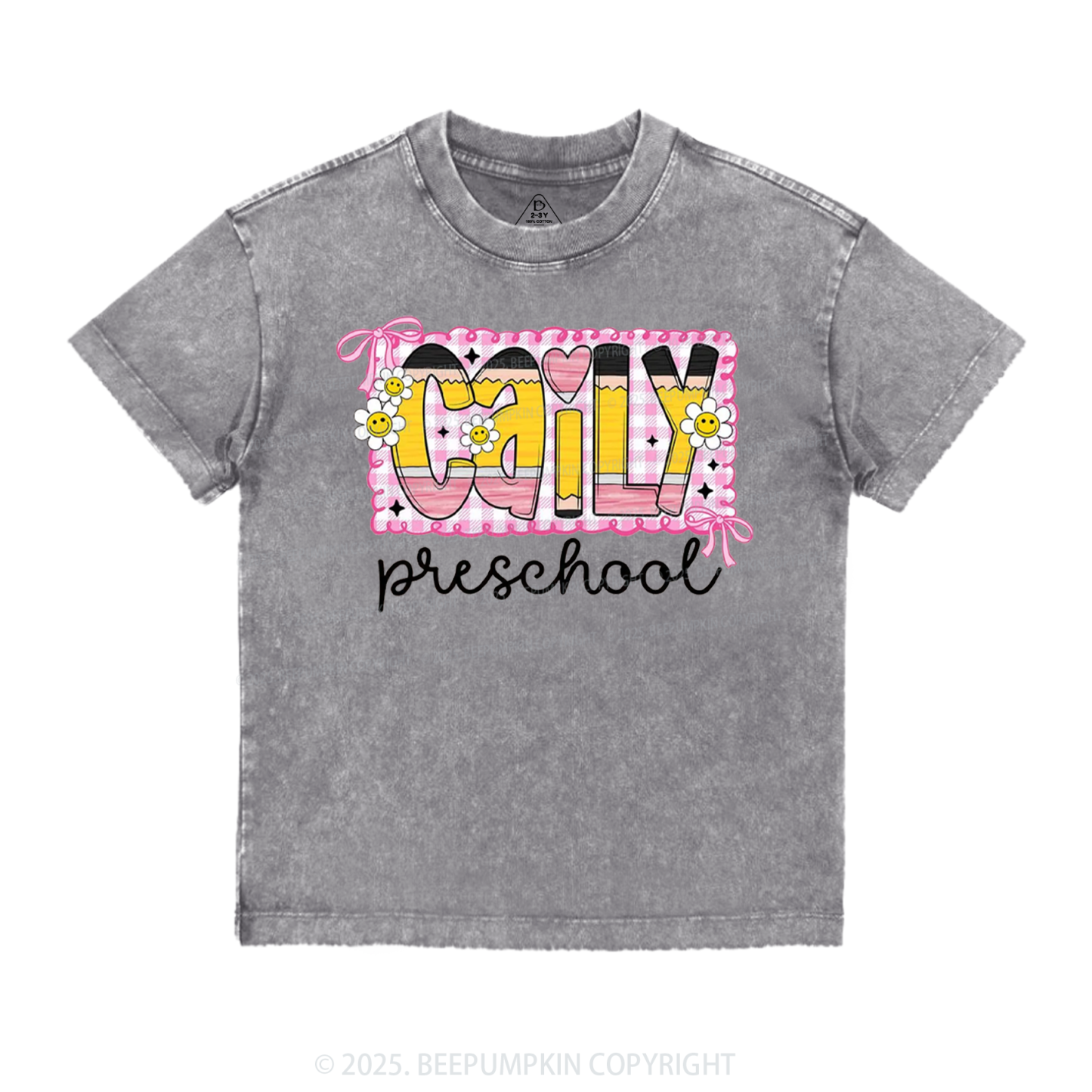 Personalized Graffiti Pencil Name Toddler&Kids Washed Tees
