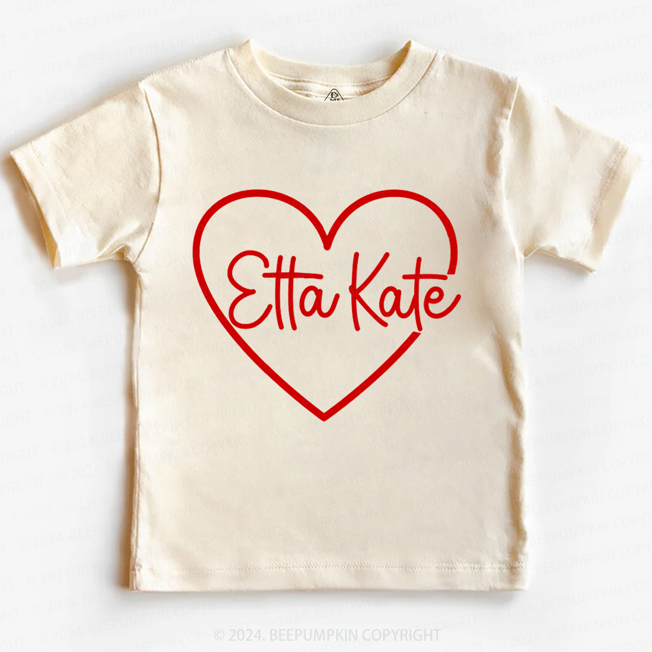 Personalized Valentine Heart Name Toddler&Kids Tees Beepumpkin