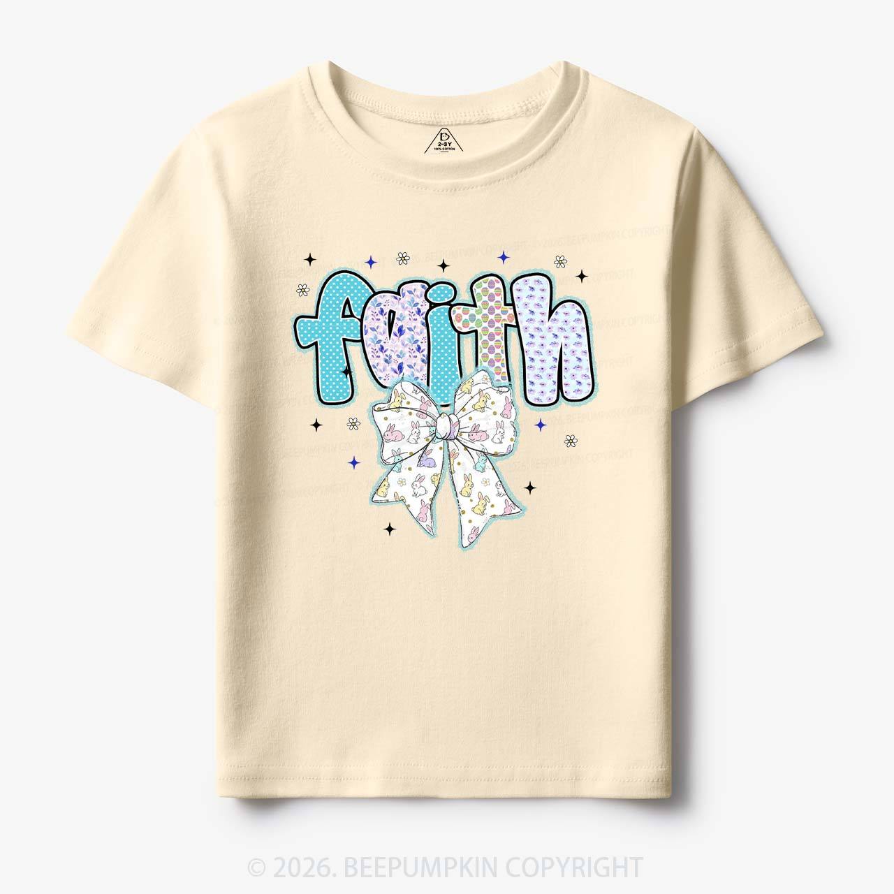 Blooming Faith Bunny Bow Toddler&Kid's Tees