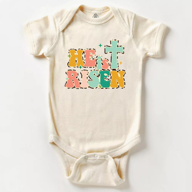 He Is Risen Easter Bodysuit Beepumpkin