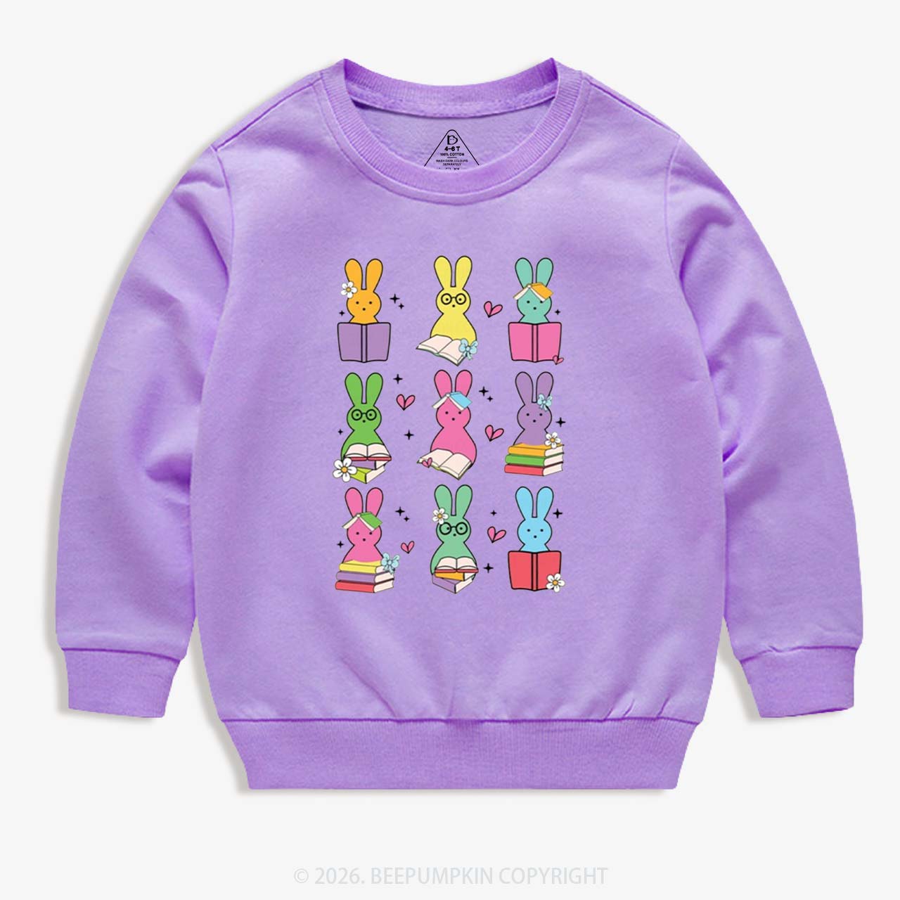 Book Lover Easter Bunnies Kid's Sweatshirt
