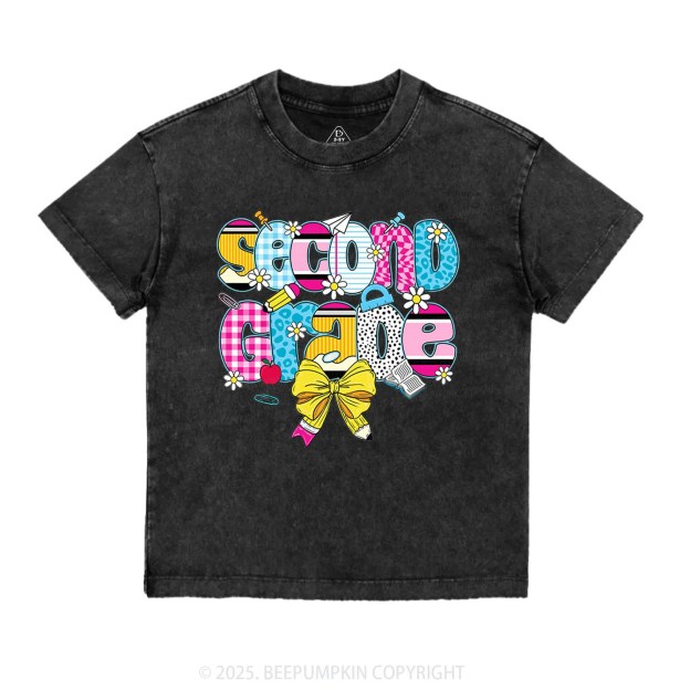 Personalized Checkered Sublimation Toddler&Kids Washed Tees