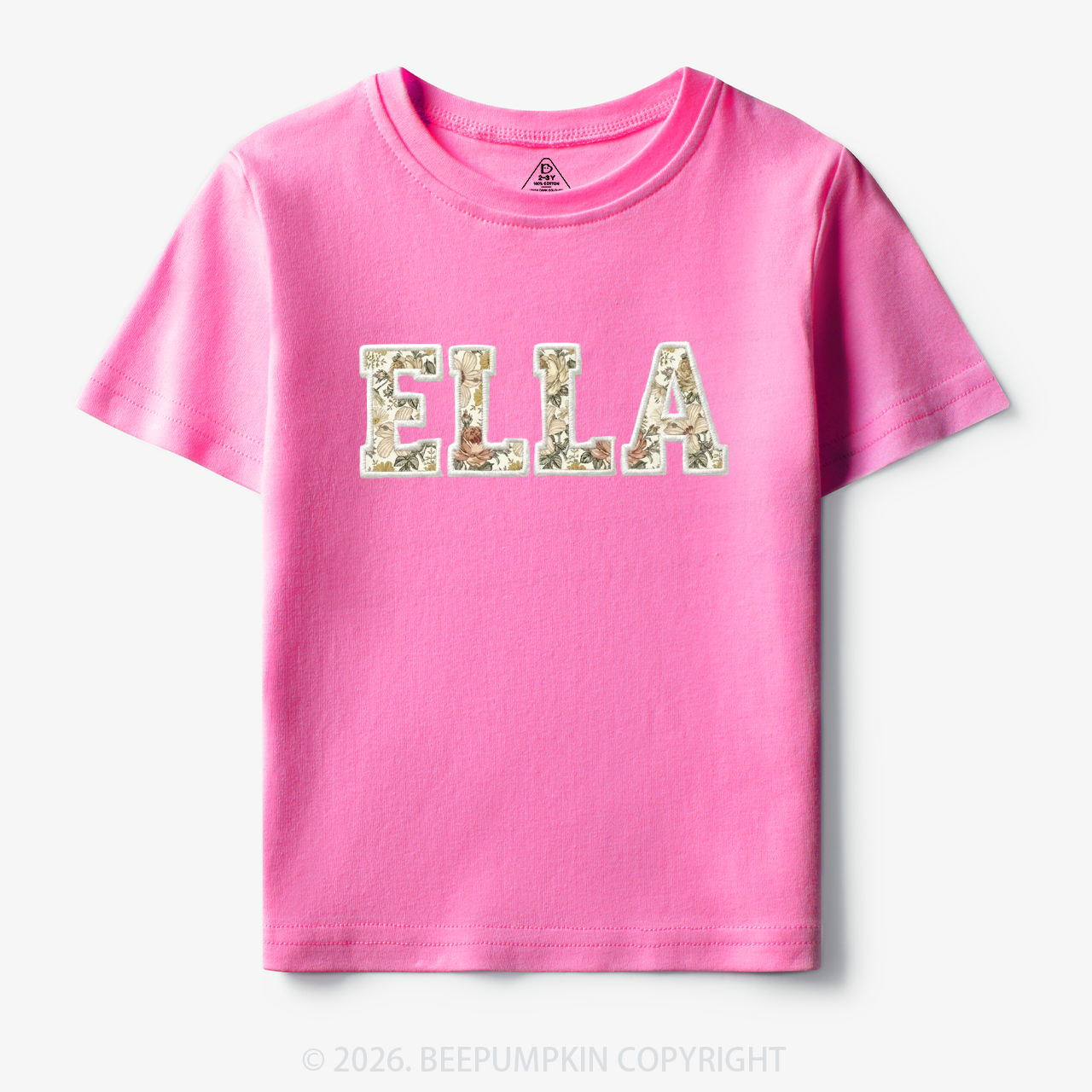 Personalized Applique Wildflower Print Toddler&Kid's Tees
