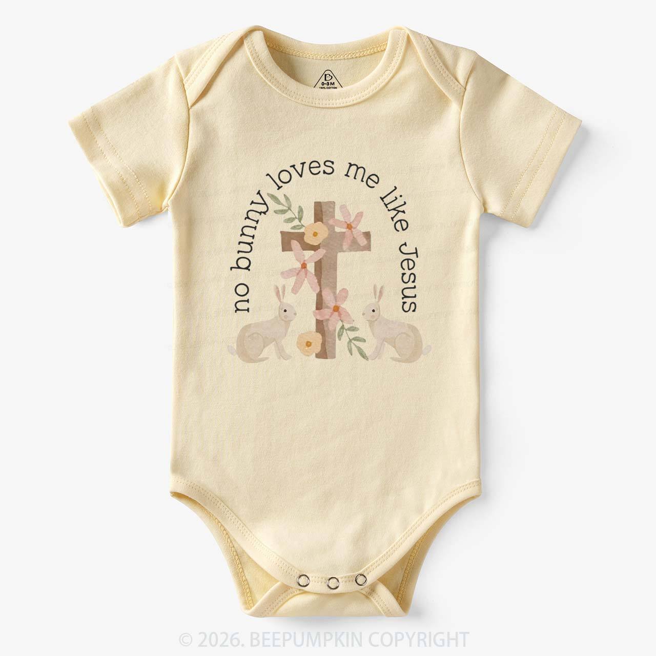 No Bunny Loves Me Like Jesus Baby Bodysuit