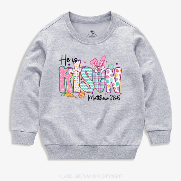 He Is Risen Christian Easter Kid's Sweatshirt