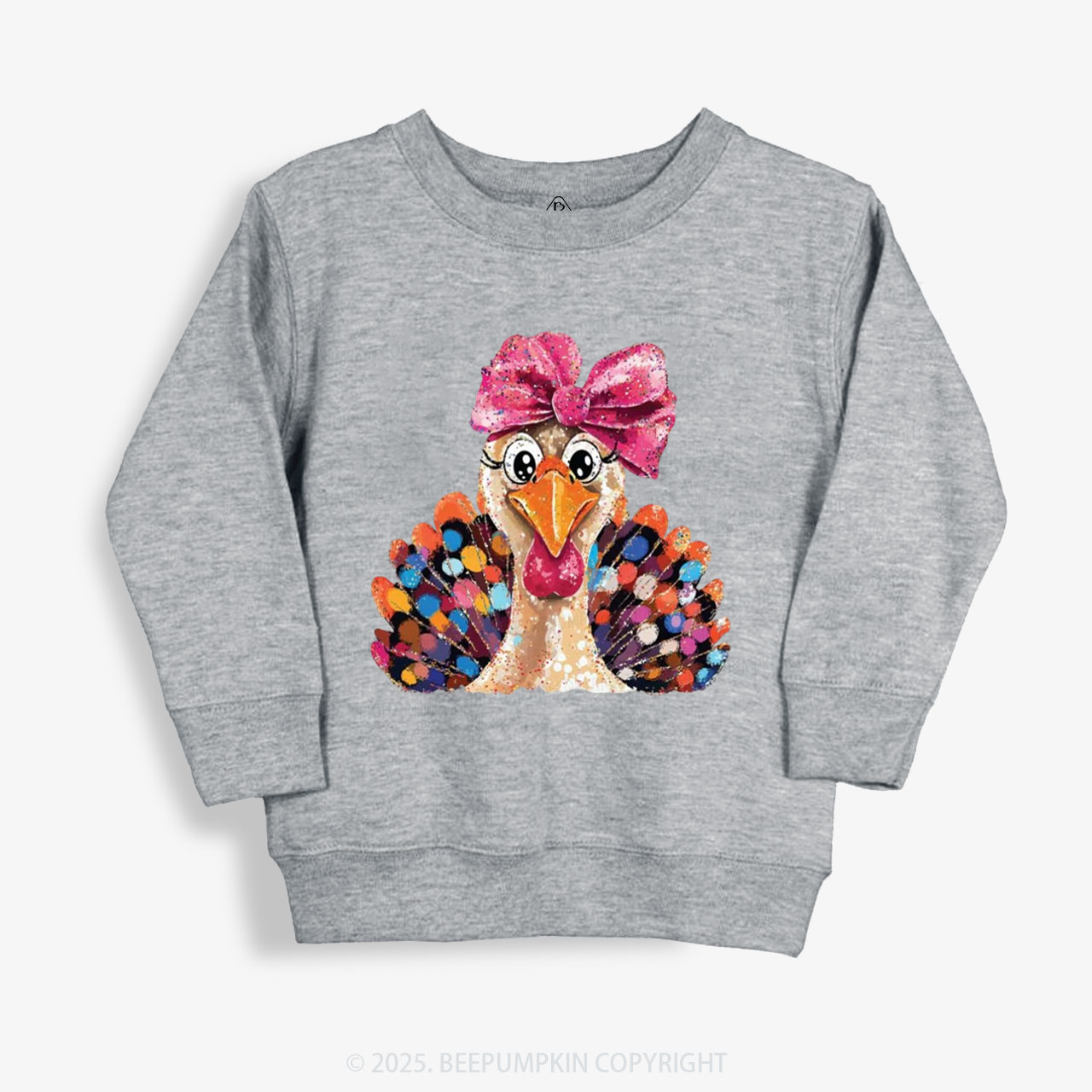 Turkey At The Table Thanksgiving Kid's Sweatshirt