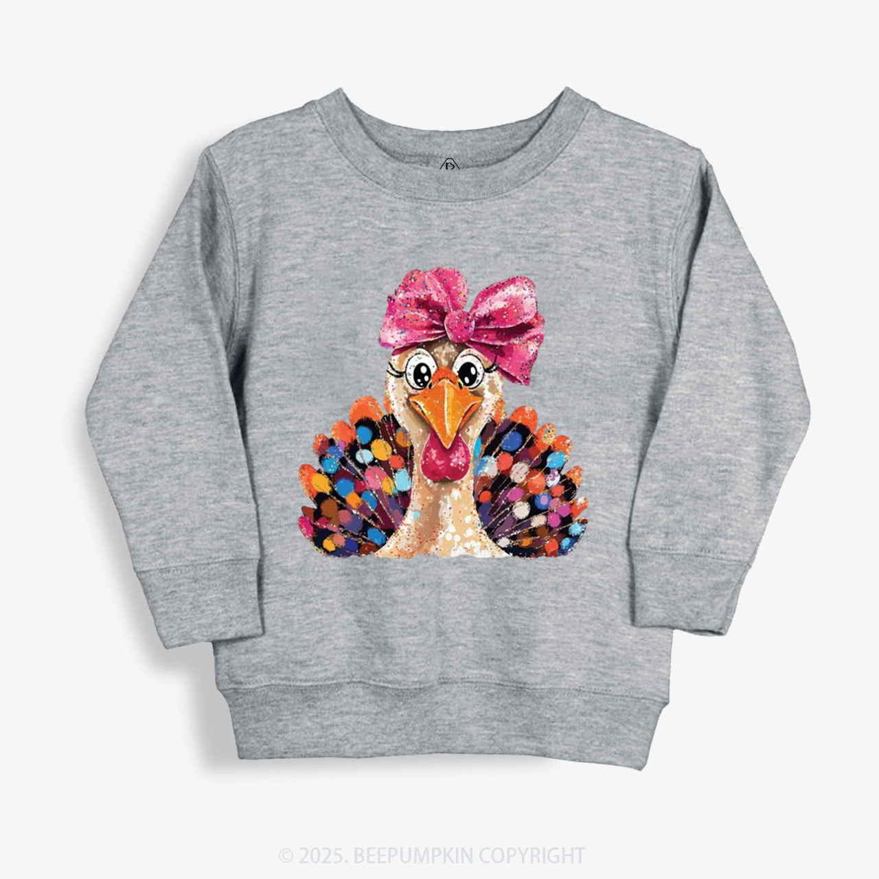 Turkey At The Table Thanksgiving Kid's Sweatshirt