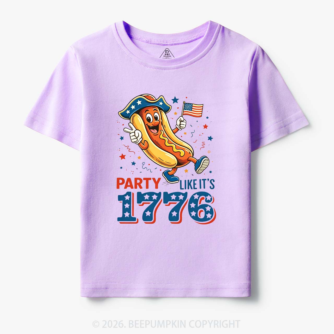 Party Like It's 1776 4th Of July Hot Dog Toddler&Kid's Tees