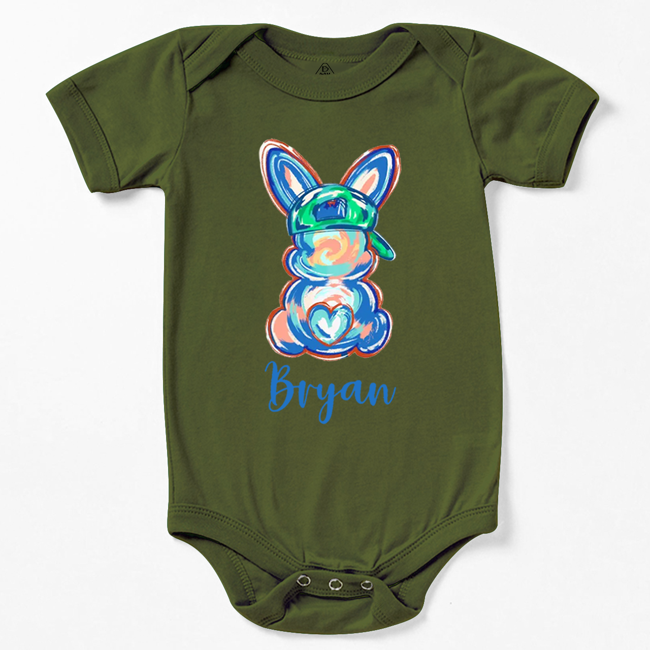 Personalized Boy Name Easter Bunny Bodysuit Beepumpkin