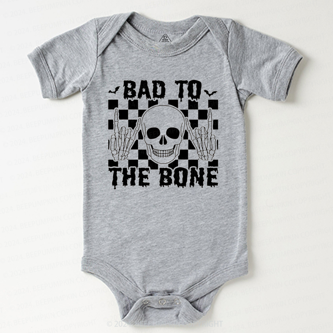 Skull Halloween Shirt-Bad To The Bone Baby Bodysuits 