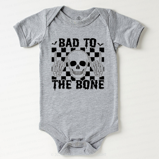 Skull Halloween Shirt-Bad To The Bone Baby Bodysuits 