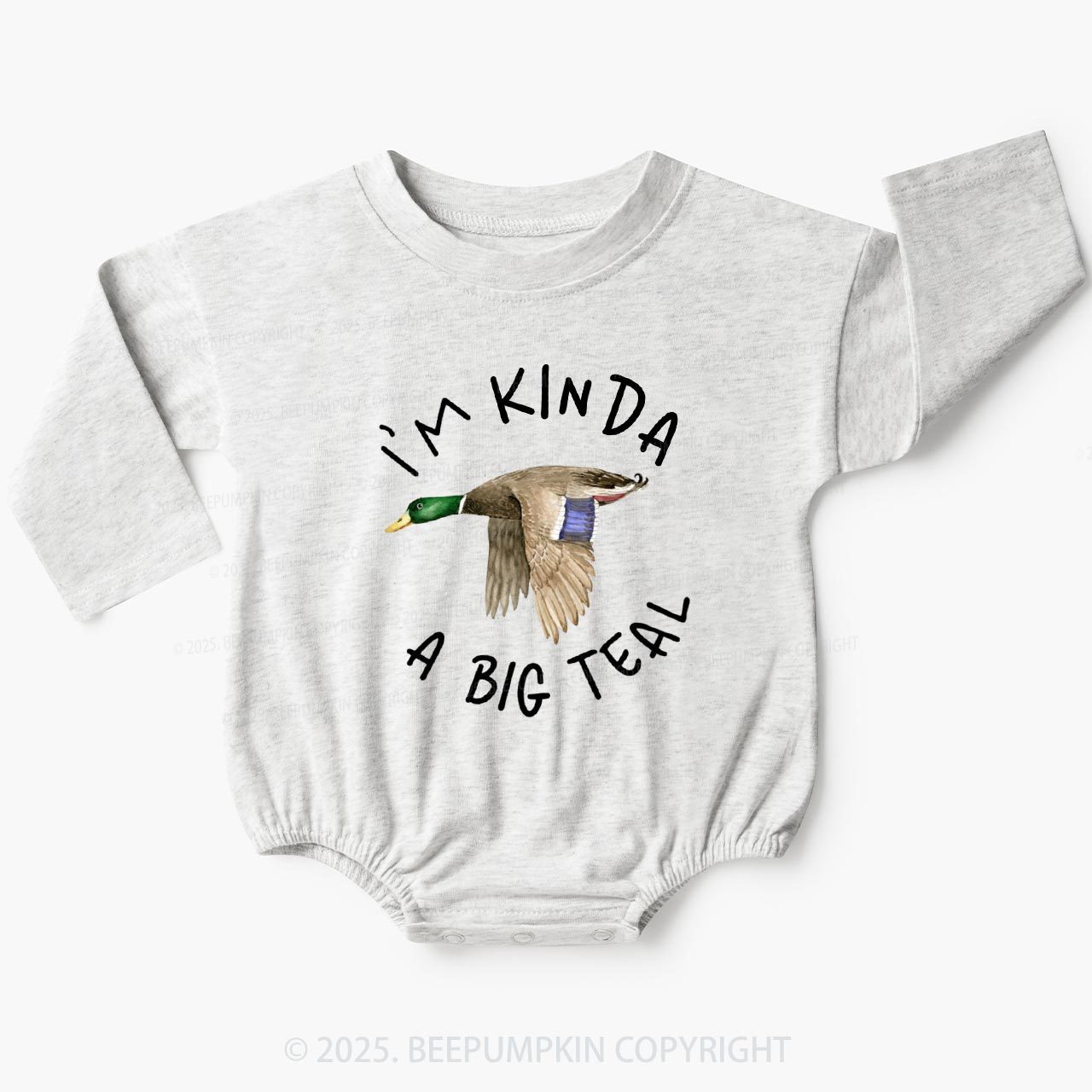 I'm Kinda A Big Teal Baby Bubble Romper Beepumpkin