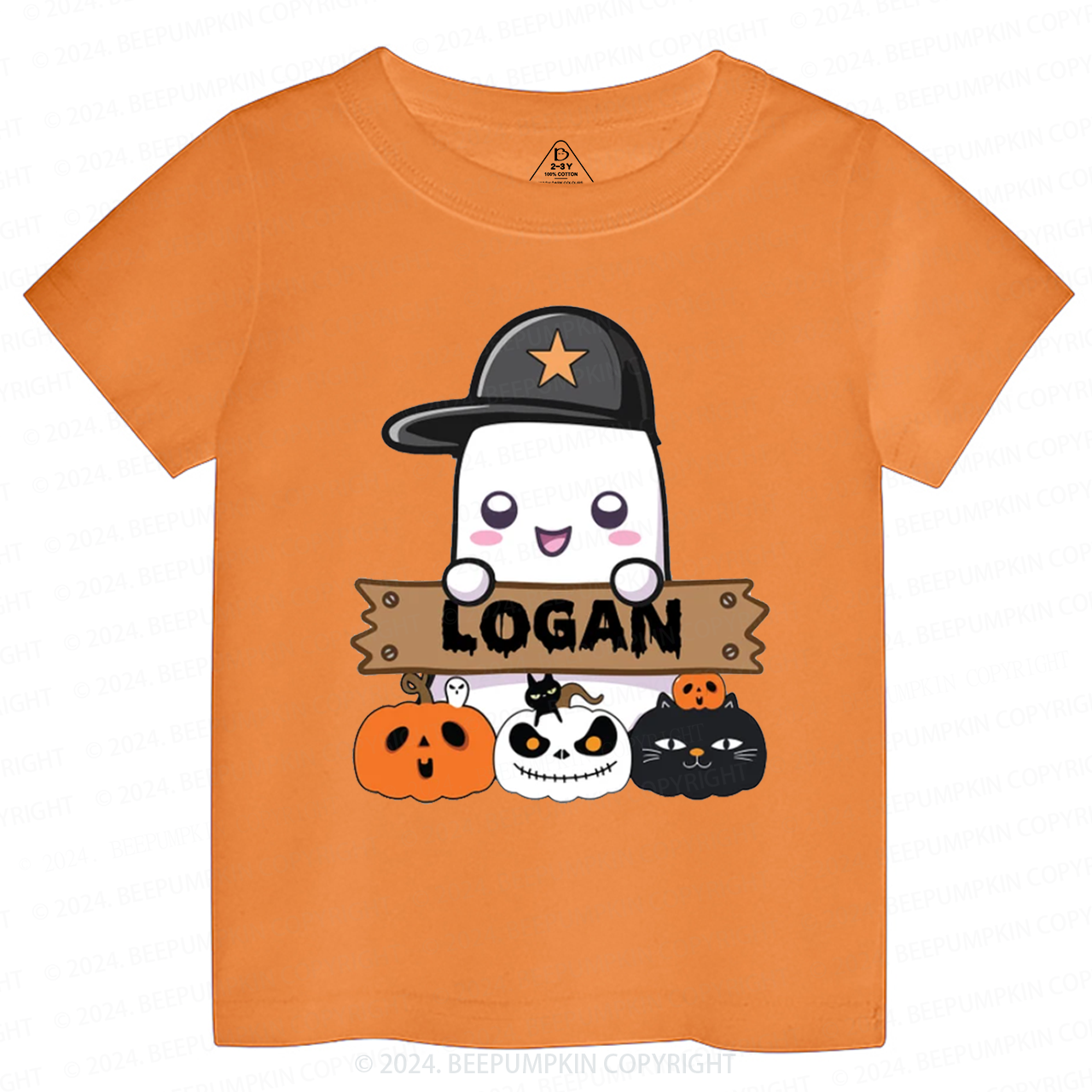 Personalized Cute Ghost Toddler&Kids Tees 