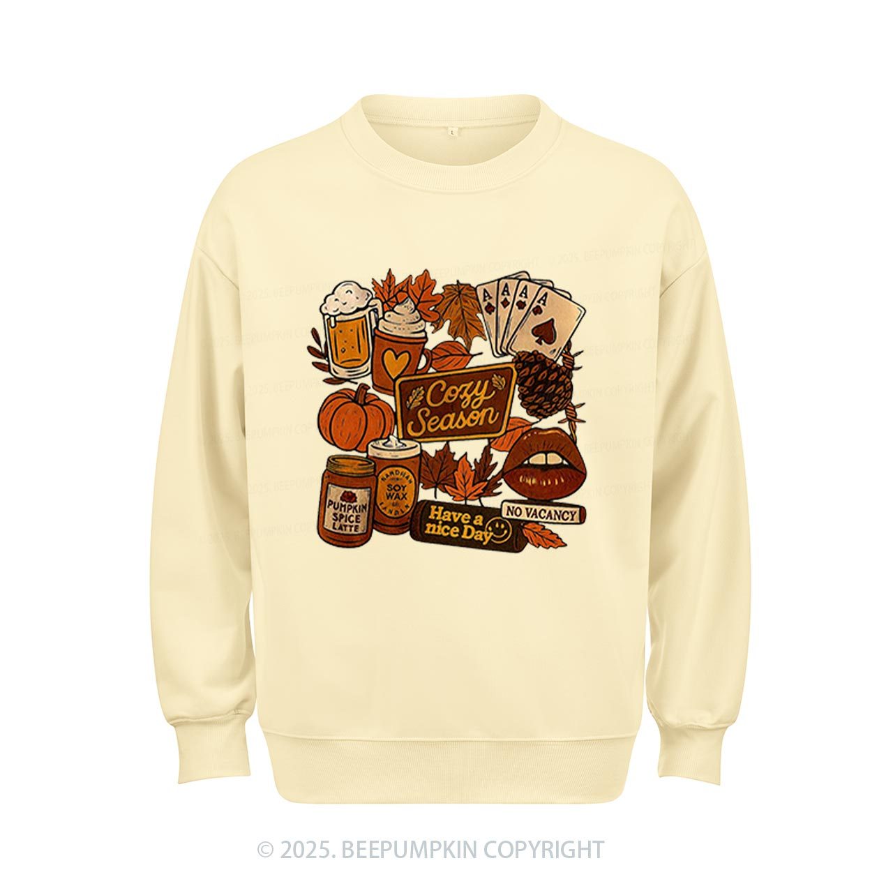 Retro Fall Collage Sublimation Sweatshirt Beepumpkin