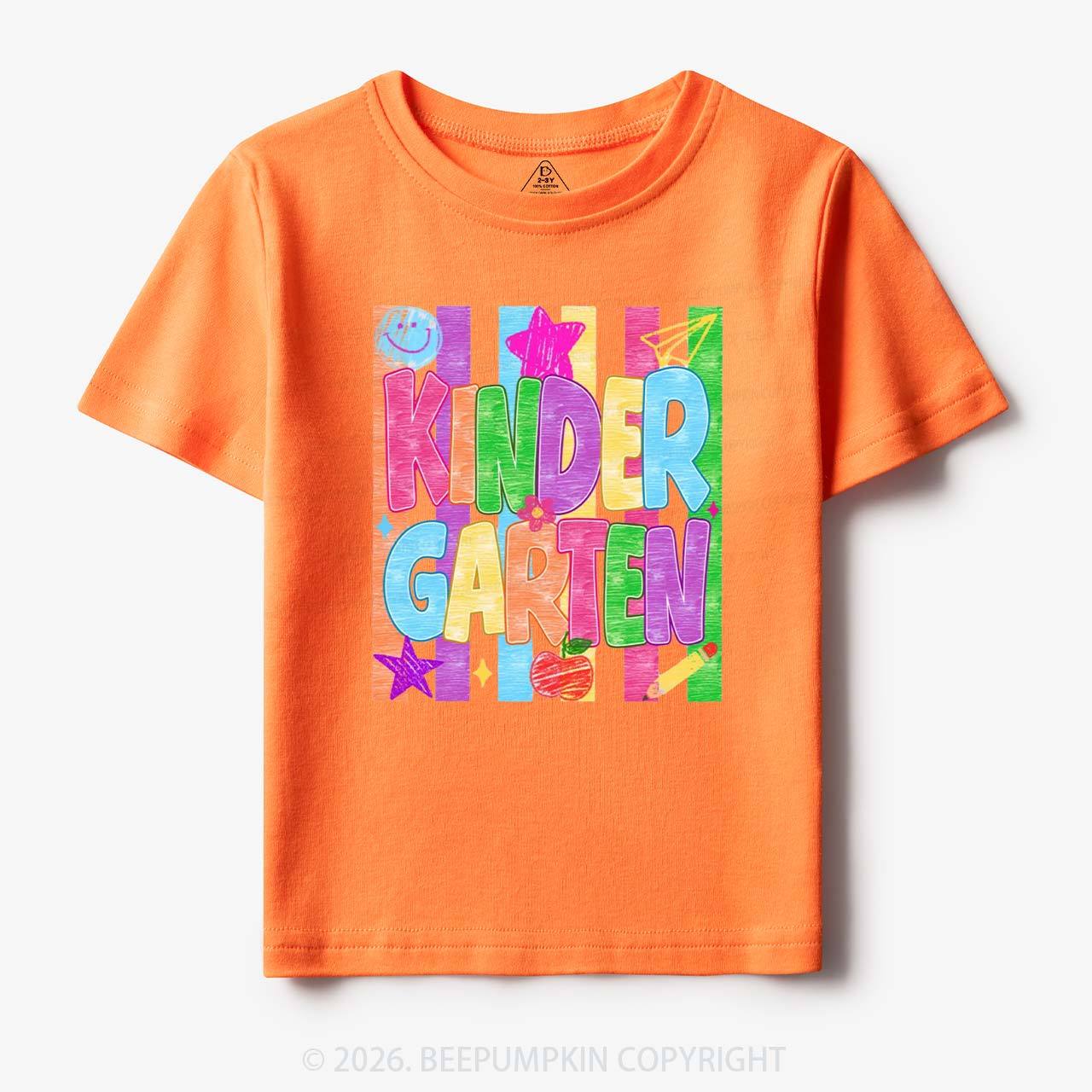 Personalized Crayon Colorful Drawn Striped Back To School Toddler&Kid's Tees