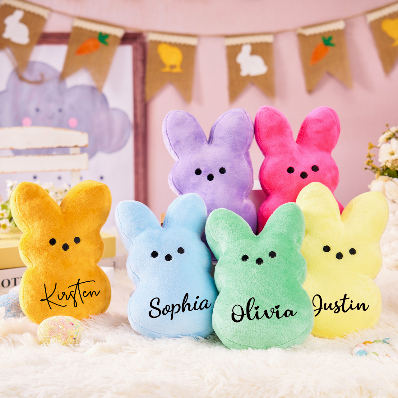 Personalized Easter Peeps Bunny Plush Toy