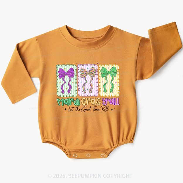 Let the Good Times Roll Baby Bubble Romper Beepumpkin