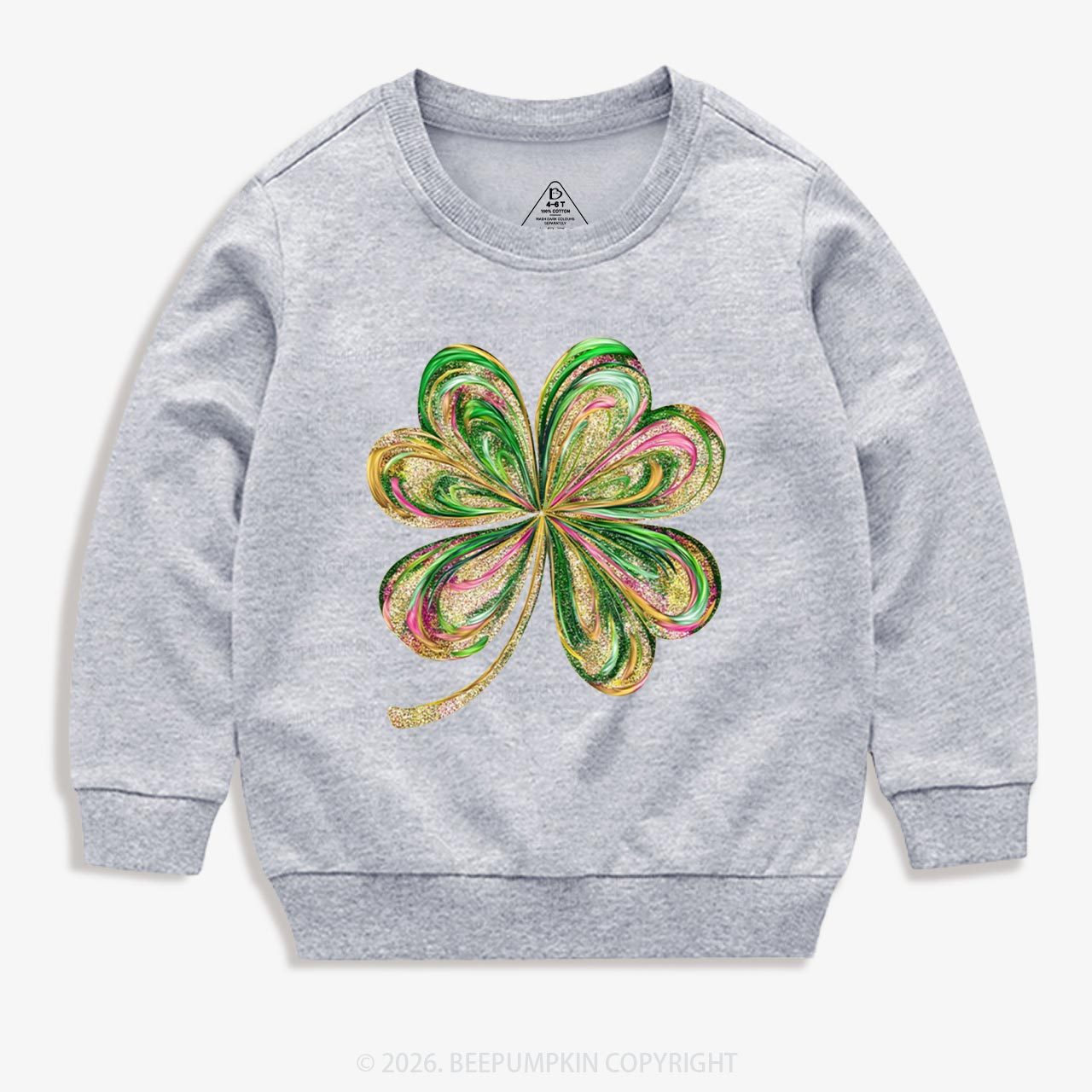 Retro Lucky Shamrock St Patrick's Day Kid's Sweatshirt